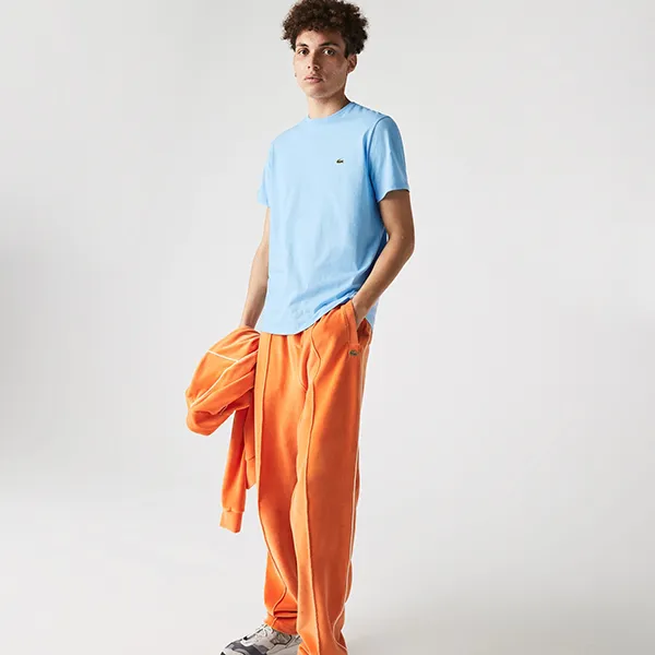 Áo Phông Nam Lacoste Men's Regular Fit TH6709HBP T-Shirt Màu Xanh Blue Size 2