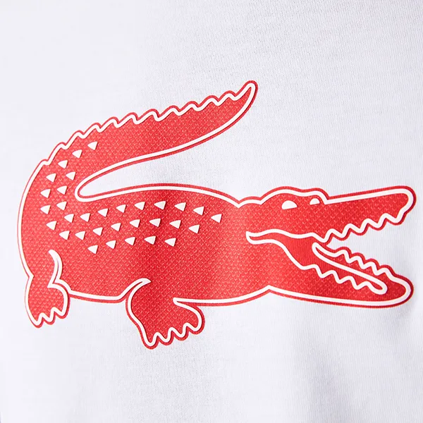Áo Phông Nam Lacoste Men's SPORT 3D Print Crocodile Breathable Jersey T-Shirt TH2042B6C Màu Trắng Size 5