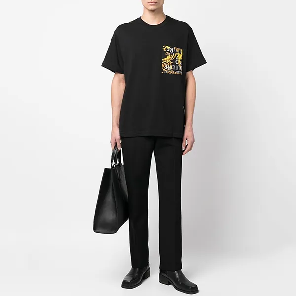 Áo Phông Versace Jeans Couture Logo Baroque T-Shirt 74GAH6R0JS161G89 Màu Đen Size XS - Thời trang - Vua Hàng Hiệu