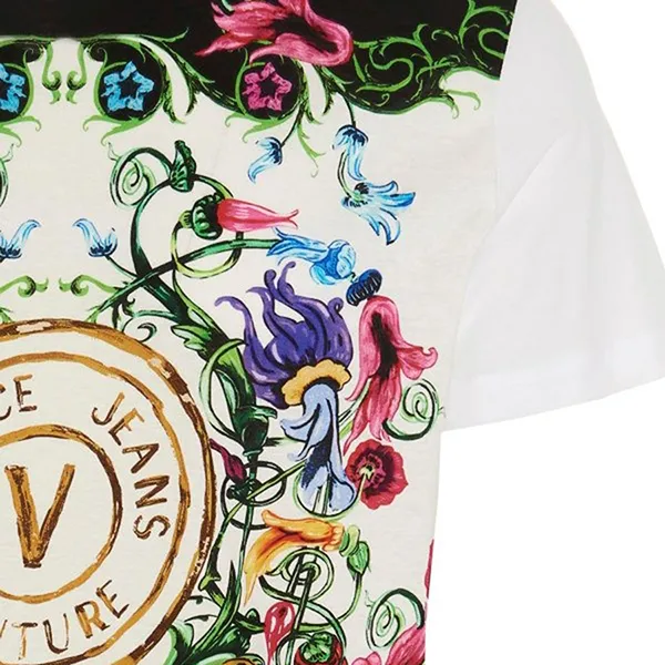 Áo Phông Nam Versace Jeans Couture T-Shirt 74GAH6SGJS174G03 Màu Trắng Họa Tiết Size M - Thời trang - Vua Hàng Hiệu