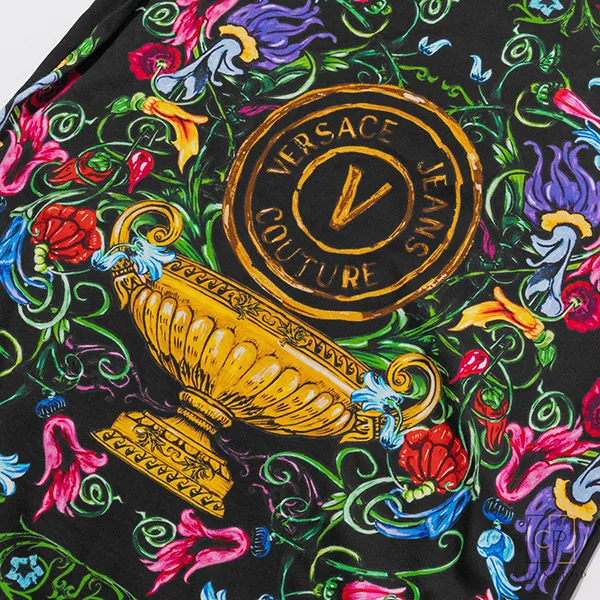 Áo Phông Nam Versace Jeans Couture T-Shirt 74GAH6SGJS174G89 Màu Đen Họa Tiết Size S