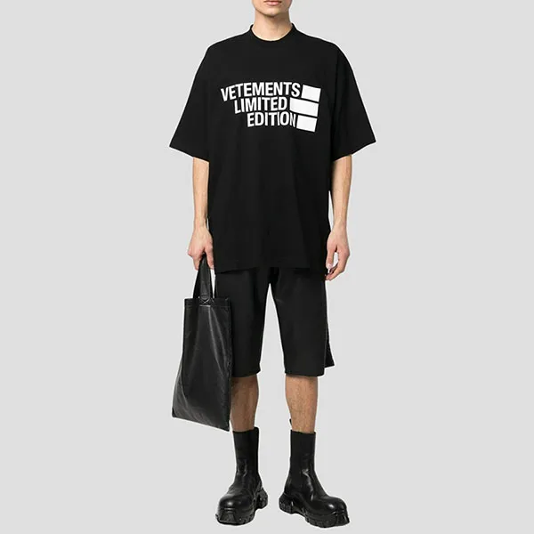 Áo Phông Nam Vetements Black With Logo Printed Tshirt UE63TR161BBLACKWHITE Màu Đen - Thời trang - Vua Hàng Hiệu