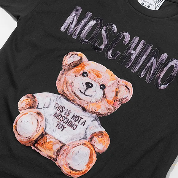 Áo Phông Nữ Moschino Teddy Bear Print T-Shirt V070254401555 Màu Đen Size XS