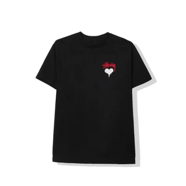 Áo Phông Unisex Stussy Stock Heart Tee Tshirt Black Màu Đen - 4