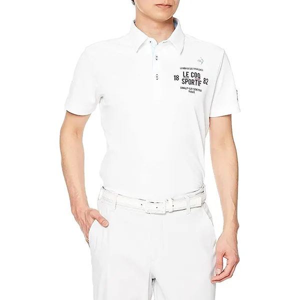 Áo Polo Nam Le Coq Sportif Golf Men's Short Sleeve Shirt QGMVJA02 Màu Trắng
