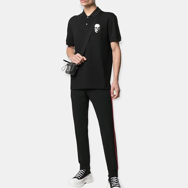 Áo Polo Nam Alexander Mcqueen 650418QQX331000 Màu Đen Size S