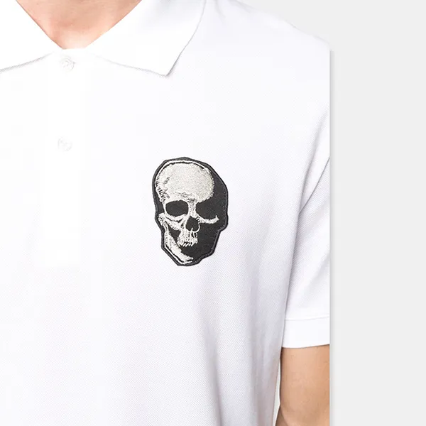 Áo Polo Nam Alexander Mcqueen 650418QQX331001 Màu Trắng Size S