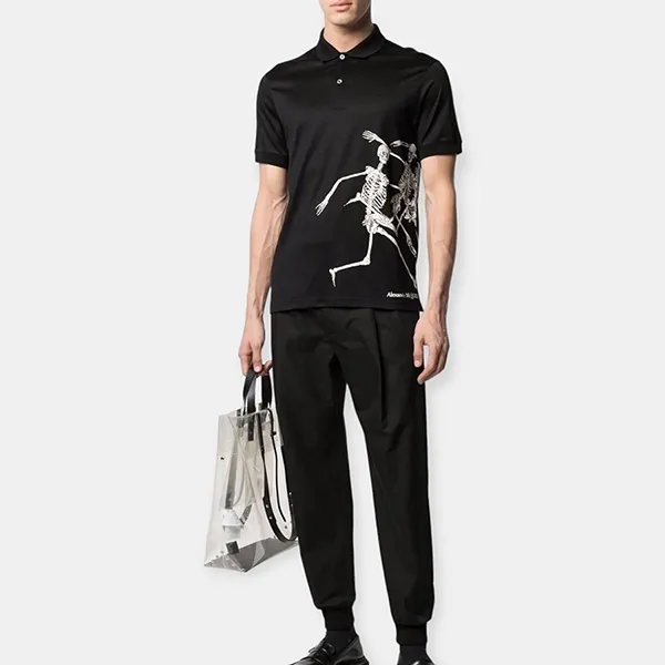 Áo Polo Nam Alexander Mcqueen 662555QRZ800901 Màu Đen Size M