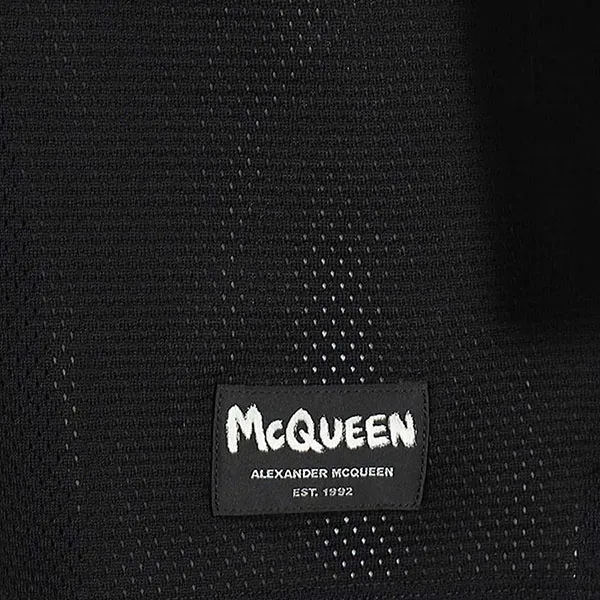 Áo Polo Nam Alexander McQueen Black With Logo Printed 750664 QVZ13 0901 Màu Đen