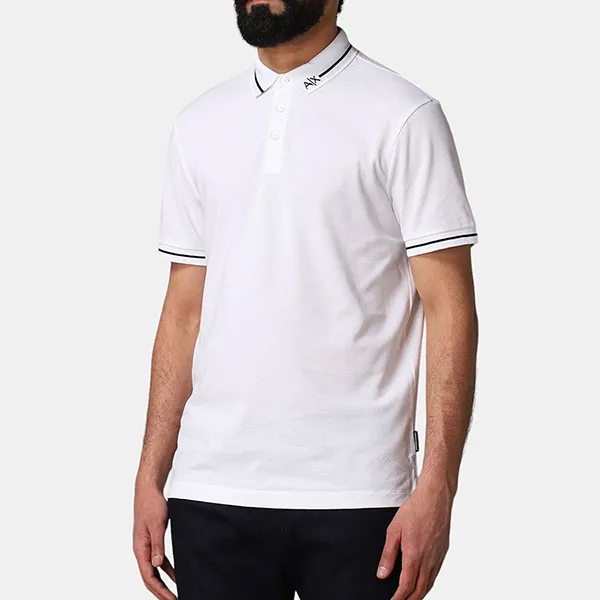 Áo Polo Nam Armani Exchange 8NZFFL-ZJ5DZ Màu Trắng Size S