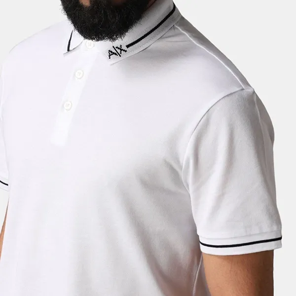 Áo Polo Nam Armani Exchange 8NZFFL-ZJ5DZ Màu Trắng Size S