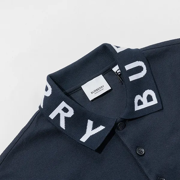 Áo Polo Nam Burberry Logo 80172001005 Màu Xanh Navy Size XS