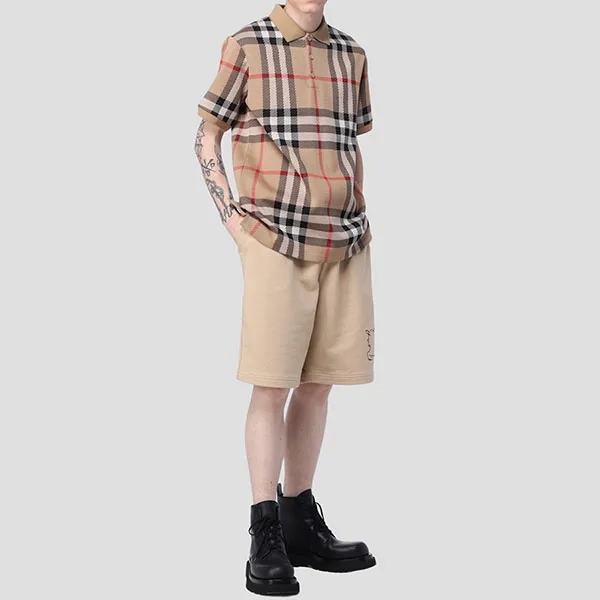 Áo Polo Nam Burberry Beige With Vintage Check Printed 8072663 Màu Be