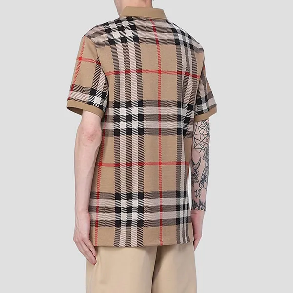 Áo Polo Nam Burberry Beige With Vintage Check Printed 8072663 Màu Be