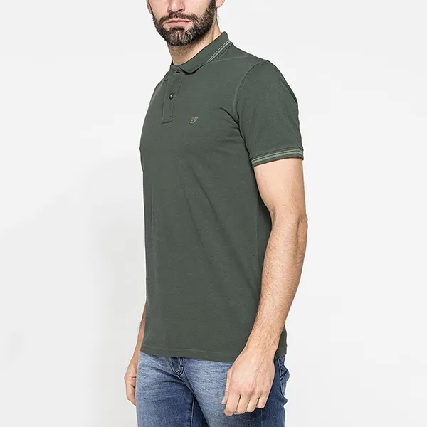 Áo Polo Nam Carrera Jeans Piquet Polo Shirt 8190075A_799 Màu Xanh Lá Đậm Size L