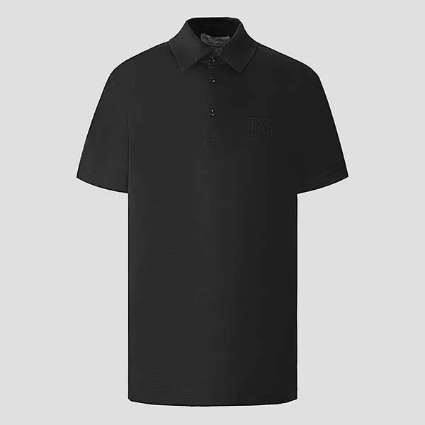 Áo Polo Nam Dolce & Gabbana D&G Black Logo Embroidered G8Q04T FU7PY N0000 Màu Đen Size 46