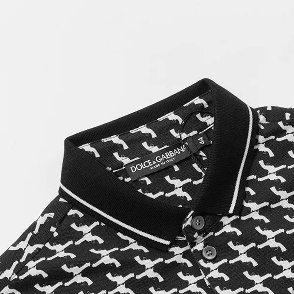 Áo Polo Nam Dolce & Gabbana D&G Tag Vương Miện G8GH1TG7IFZHN016 Màu Đen Trắng Size 44