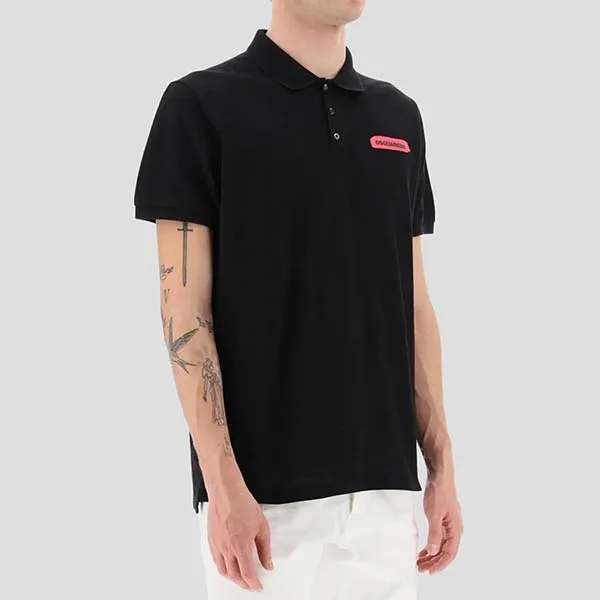 Áo Polo Nam Dsquared2 Black With Red Logo Printed S74GL0073 S22743 900 Màu Đen Size S - Thời trang - Vua Hàng Hiệu