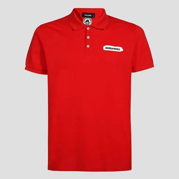 Áo Polo Nam Dsquared2 Red With White Logo Printed S74GL0073 S22743 316 Màu Đỏ - Thời trang - Vua Hàng Hiệu