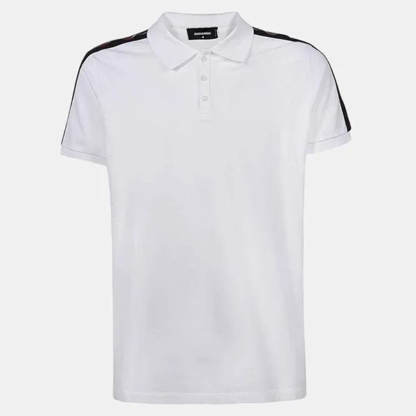 Áo Polo Nam Dsquared2 Viền Vai S74GL0050S22743100 Màu Trắng Size 44 - Thời trang - Vua Hàng Hiệu