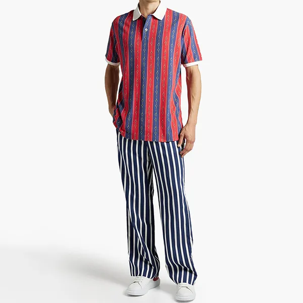 Áo Polo Nam Gucci Horsebit Stripe Polo Màu Đỏ Size XS