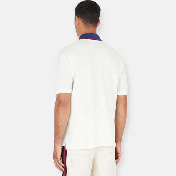 Áo Polo Nam Gucci Strawberry Patch Màu Trắng Size M