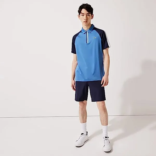 Áo Polo Nam Lacoste Colourblock Zip Neck Shirt DH0852BF1 Màu Xanh Biển Size 4