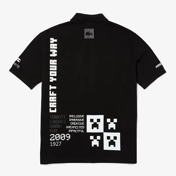 Áo Polo Nam Lacoste L!ve X Minecraft Loose Fit Organic Cotton Polo Shirt PH3816-00 Màu Đen Size M - Thời trang - Vua Hàng Hiệu