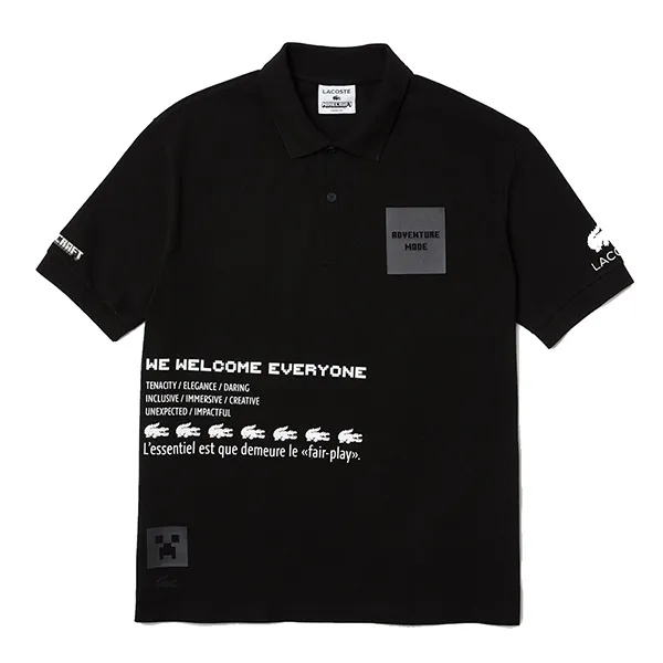 Áo Polo Nam Lacoste L!ve X Minecraft Loose Fit Organic Cotton Polo Shirt PH3816-00 Màu Đen Size M - Thời trang - Vua Hàng Hiệu
