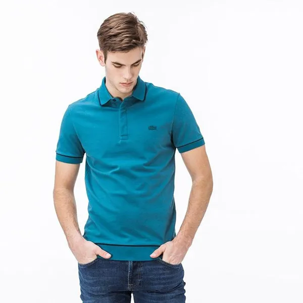 Áo Polo Nam Lacoste Men Regular Fit Blue PH4275AE8 Màu Xanh Ngọc Lam Size 2