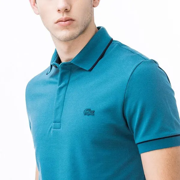 Áo Polo Nam Lacoste Men Regular Fit Blue PH4275AE8 Màu Xanh Ngọc Lam Size 2