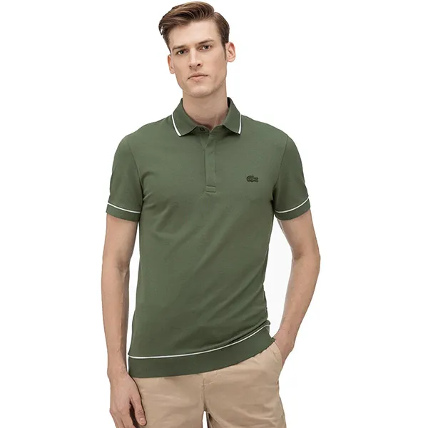 Áo Polo Nam Lacoste Men Regular Fit Khaki PH4275XZD2 Màu Xanh Rêu Size 2