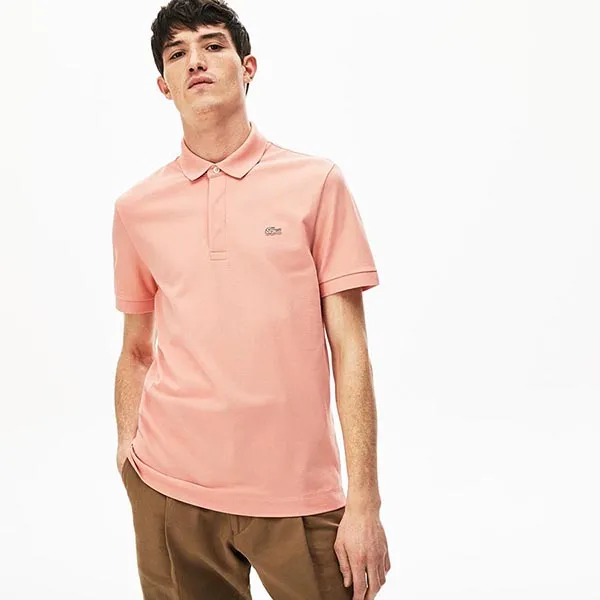 Áo Polo Nam Lacoste Men's Paris Shirt Regular Fit Stretch Cotton Piqué PH55225MM Màu Hồng Size 2
