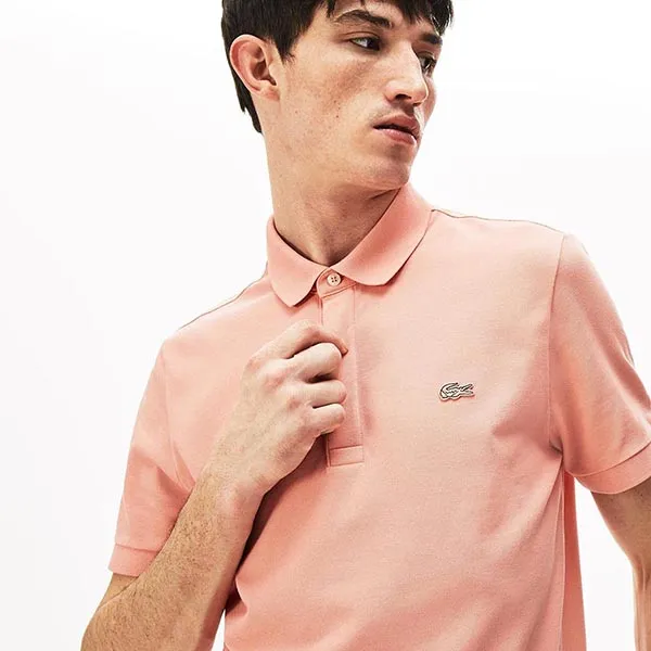 Áo Polo Nam Lacoste Men's Paris Shirt Regular Fit Stretch Cotton Piqué PH55225MM Màu Hồng Size 2