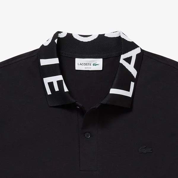 Áo Polo Nam Lacoste Lettered Neck Light Polo Shirt PH7647 Màu Đen Size 2