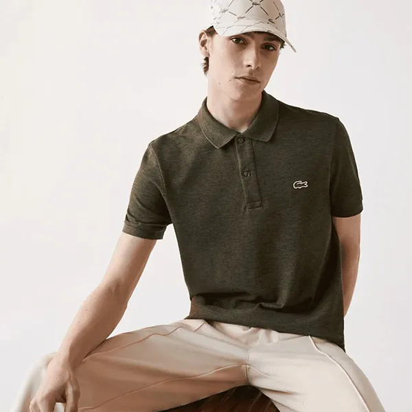 Áo Polo Nam Lacoste Men’s Slim Fit Pique Khaki Green PH4012HAZ Màu Xanh Rêu Size 3 - Thời trang - Vua Hàng Hiệu