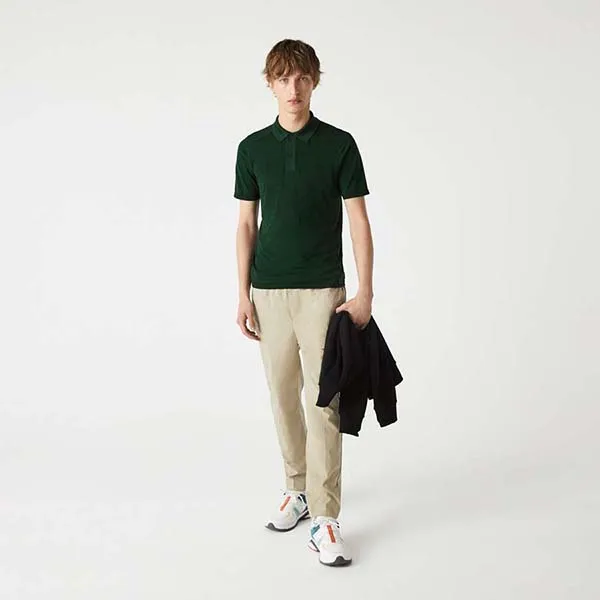Áo Polo Nam Lacoste Men’s Slim Fit Tone-On-Tone Oversized Crocodile Jacquard Shirt PH4084Y85 Màu Xanh Lá Size 4 - Thời trang - Vua Hàng Hiệu
