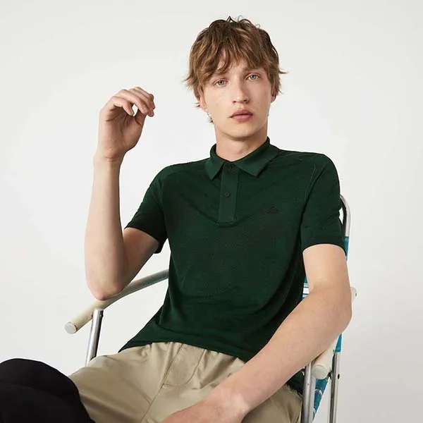 Áo Polo Nam Lacoste Men’s Slim Fit Tone-On-Tone Oversized Crocodile Jacquard Shirt PH4084Y85 Màu Xanh Lá Size 4 - Thời trang - Vua Hàng Hiệu
