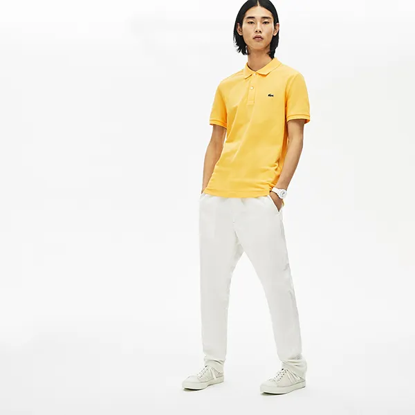 Áo Polo Nam Lacoste Men's Slim Fit Cotton Polo Shirt PH4012Z0A Màu Vàng Size 2