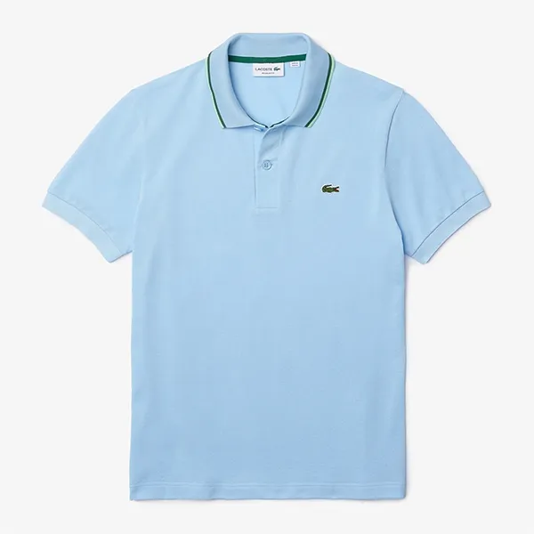 Áo Polo Nam Lacoste Men's Sport Regular Fit Striped Collar Cotton Polo Shirt PH9531HBP Màu Xanh Da Trời Size 2