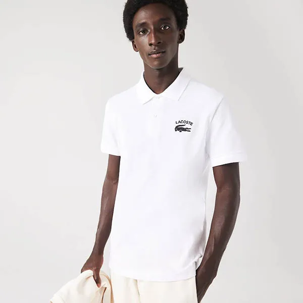 Áo Polo Nam Lacoste Regular Fit Lacoste Branded Stretch Cotton PH9535-51 001 Màu Trắng Size M
