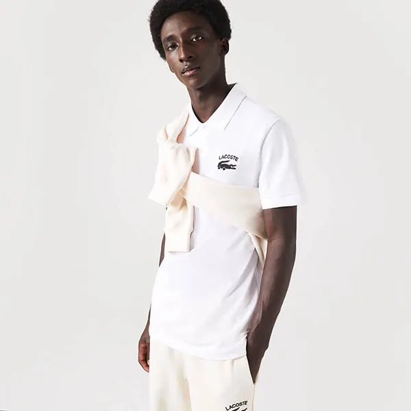 Áo Polo Nam Lacoste Regular Fit Lacoste Branded Stretch Cotton PH9535-51 001 Màu Trắng Size M