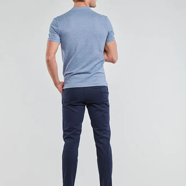 Áo Polo Nam Lacoste Slim Fit Bleu Indigo Clair PH4012 1GF Màu Xanh Size 3