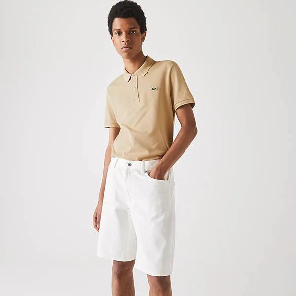 Áo Polo Nam Lacoste Slim Fit Shirt Beige PH401202S Màu Be Size 6