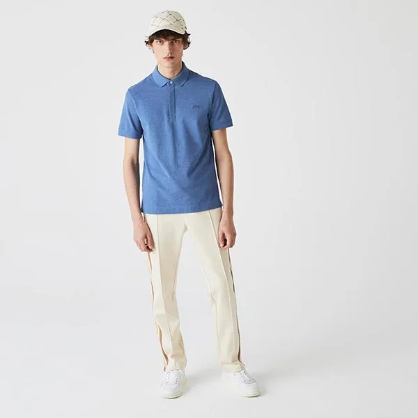 Áo Polo Nam Lacoste Smart Paris Stretch Cotton Piqué Shirt PH55224JM Màu Xanh Biển Size 4 - Thời trang - Vua Hàng Hiệu