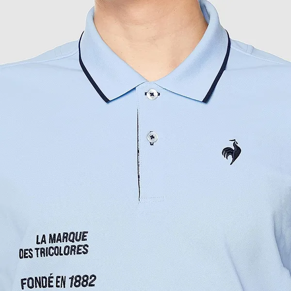 Áo Polo Nam Le Coq Sportif Golf Men's Short Sleeve Shirt QGMVJA03 Màu Xanh Blue - Thời trang - Vua Hàng Hiệu