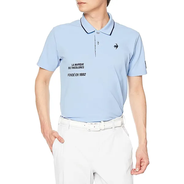 Áo Polo Nam Le Coq Sportif Golf Men's Short Sleeve Shirt QGMVJA03 Màu Xanh Blue - Thời trang - Vua Hàng Hiệu