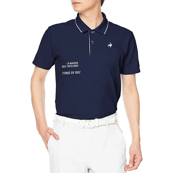 Áo Polo Nam Le Coq Sportif Golf Men's Short Sleeve Shirt QGMVJA03 Màu Xanh Navy