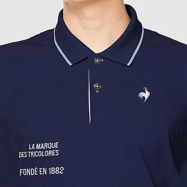 Áo Polo Nam Le Coq Sportif Golf Men's Short Sleeve Shirt QGMVJA03 Màu Xanh Navy