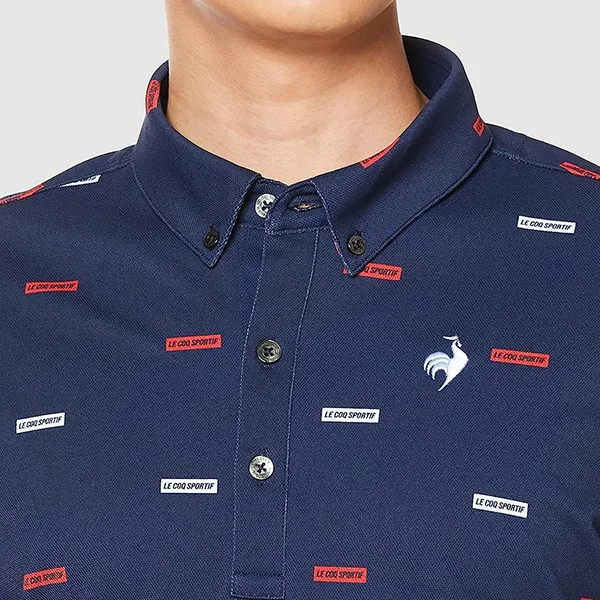 Áo Polo Nam Le Coq Sportif Golf Men's Short Sleeve Shirt QGMVJA51NT Màu Xanh Navy